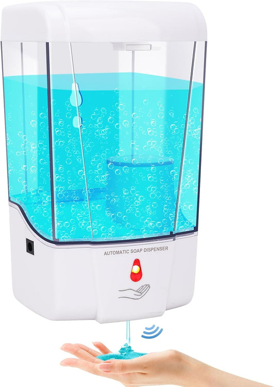 Automatic Soap Dispenser Wall Mounted: 700ml/23.7oz Commercial Hand Soap Dispenser Wall Mount, Touchless Electric Sensor Pump for Home Kitchen Bathroom Offices Hotel Commercial Restaurant