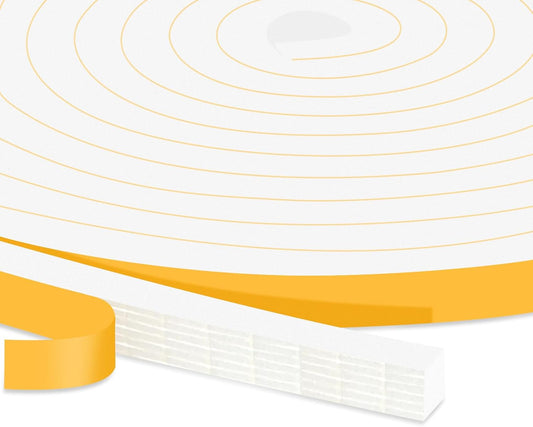 Door Weather Stripping for Doors and Window, Window Insulation Door Seal Tape, Self Adhesive Foam Gasket Tape, Foam Seal Strip Sliding Door Weather Strip, Energy-saving(3/8 in x 3/8 in x 33Ft)