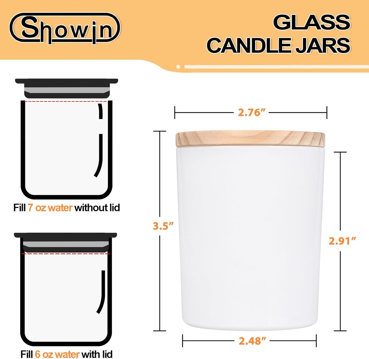 Thick Candle Jars for Making Candles 12 Pcs, 14 OZ Empty Jars with Wood Lids for Candle Making, Sample Container, Light White