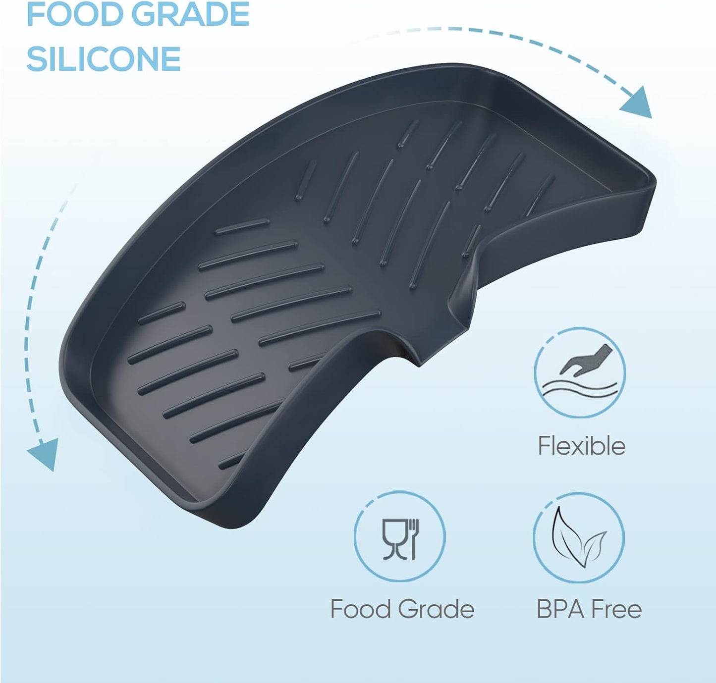 Kitchen Soap Tray,Kitchen Sink Tray Sponge Tray Kitchen Sponge Holder Self Draining Premium Silicone Soap Holder for Bathroom Kitchen Counter Sink Caddy Organizer for Dish Soap Bottle,Soap Dispenser