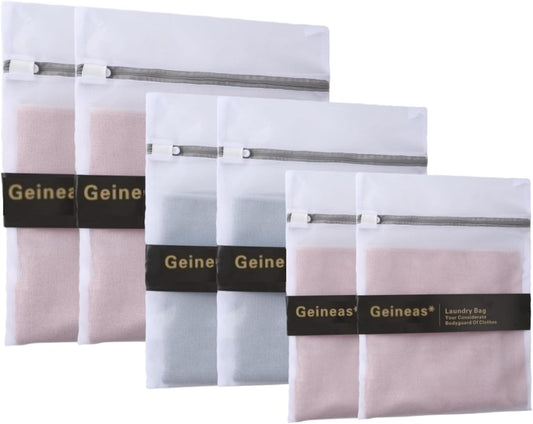 6 Pcs Lingerie Bags for Washing Delicates(2L 2M 2S) Mesh Laundry Bags for Lingerie Socks Garment Underwear Baby Clothes Bra for Washing Machine