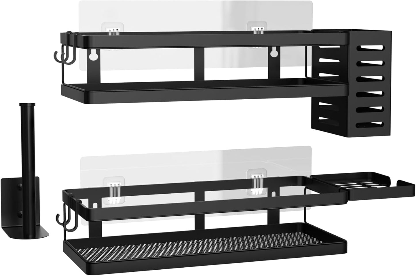 PUSDON Metal Wall Hanging Basket 2 Packs DIY Suitable for Multiple Scenes - Middle Black Guardrail Suit