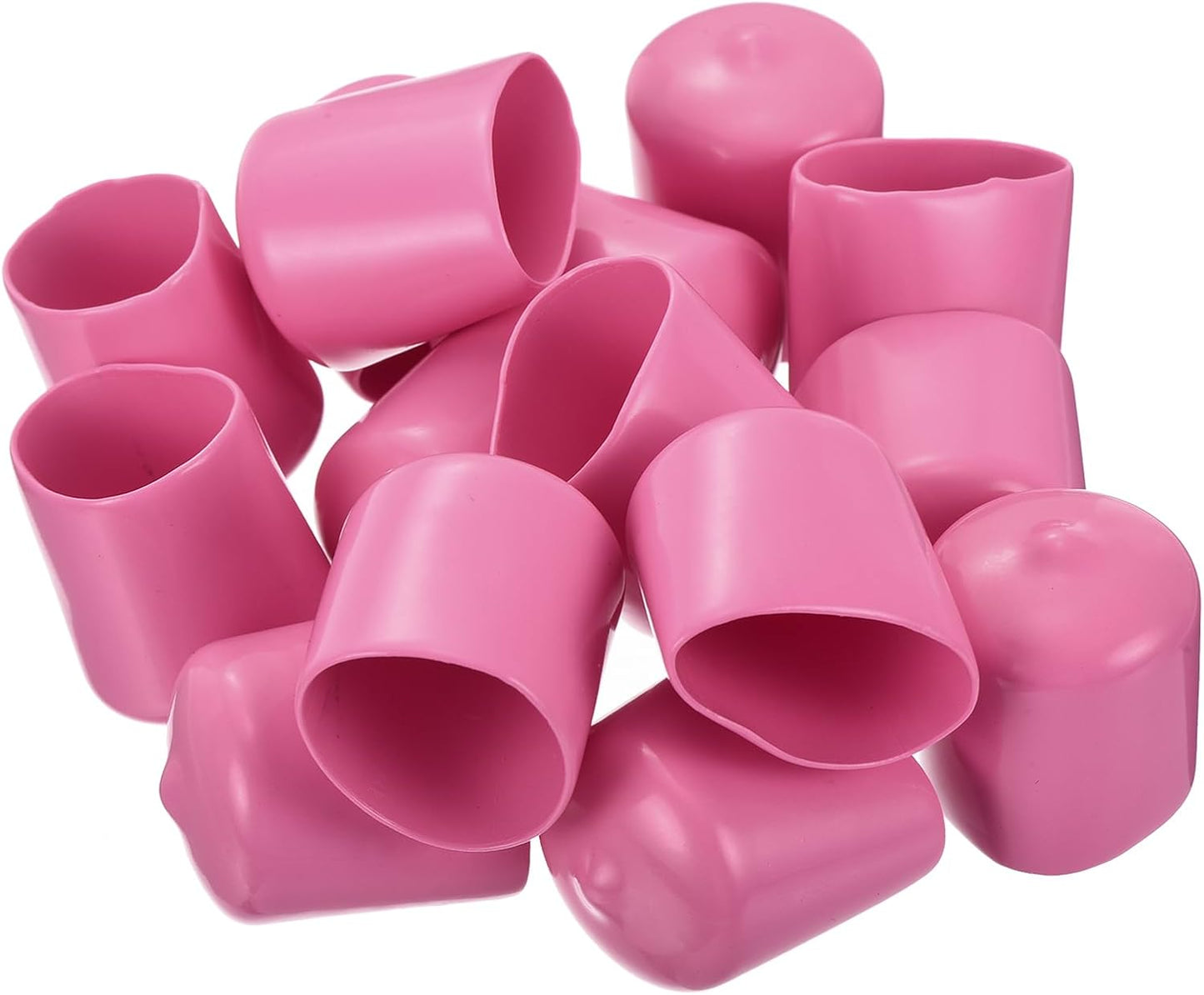 uxcell 20pcs Rubber End Caps 23mm ID Vinyl PVC Round Tube Bolt Cap Cover Screw Thread Protectors Pink