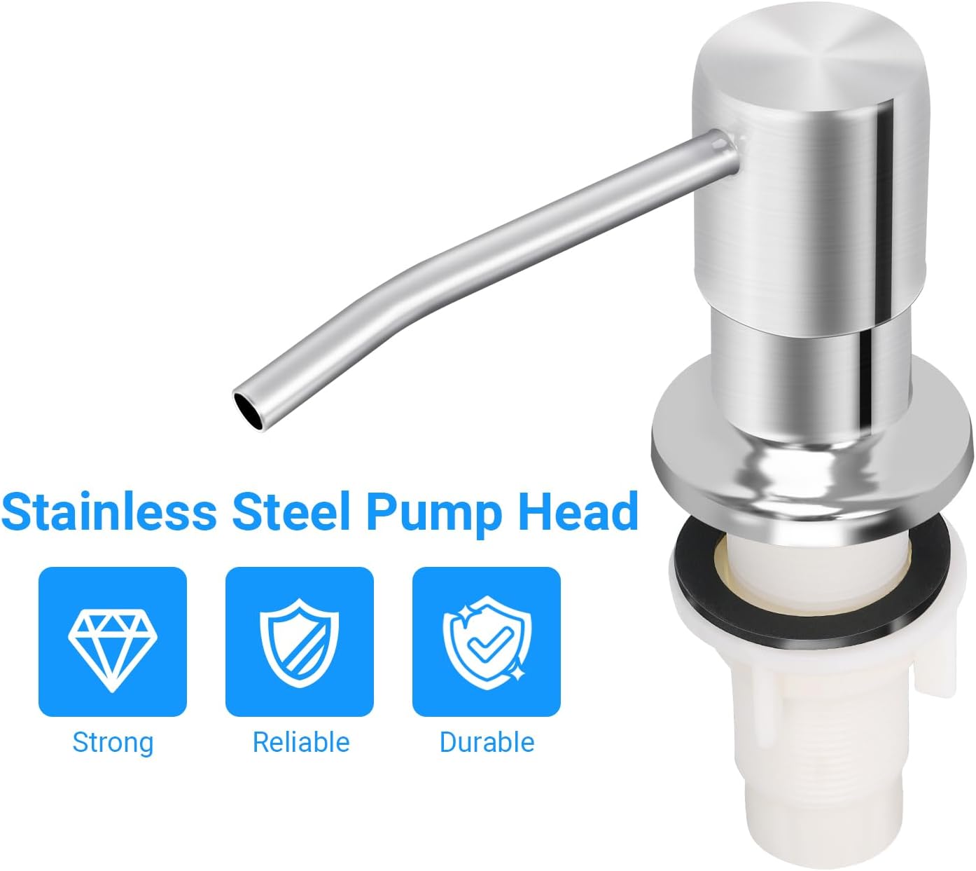 Soap Dispenser Kitchen Sink, Sink Soap Dispenser, 47" Extension Tube kit, Dish Soap Dispenser Pump, No Need More Refills (Chrome)