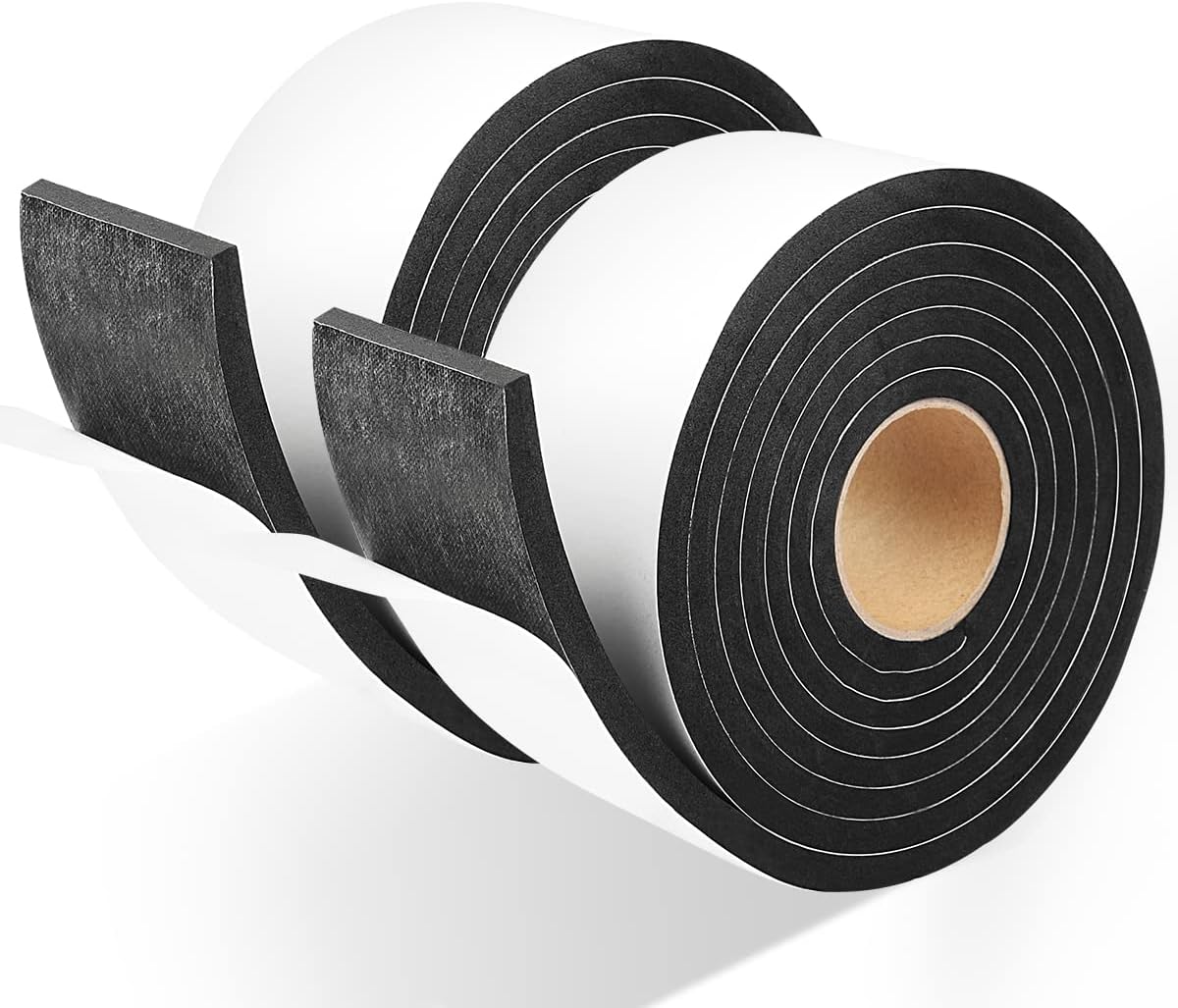 2 Rolls Seal Foam Tape, 2'' W x 1/4'' T Weather Stripping Close Cell Door Sealer, Single Sided Weather Strip, Total 13 Feet Long…