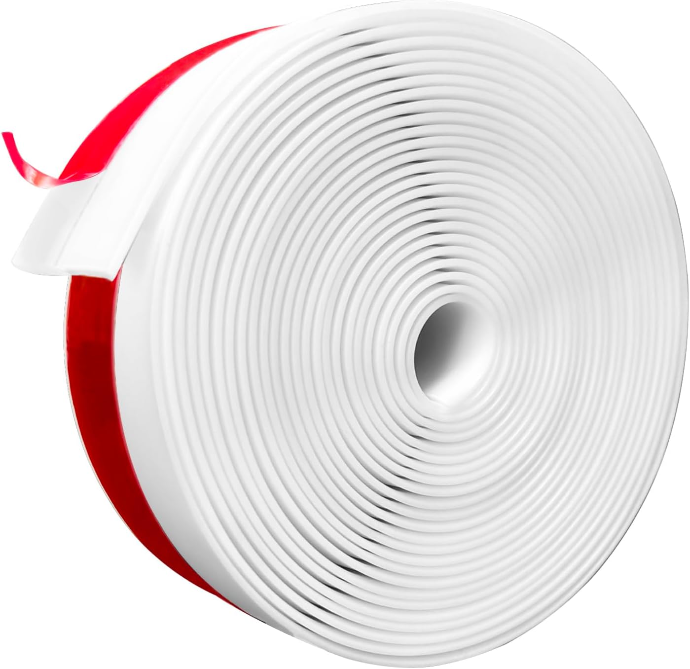 Silicone Weather Stripping, 2 inch (W) x 20 Ft (L) Door Draft Stopper, Window Seal Strip for Gaps of Door & Windows, Garage Door Under Bottom, Sealing Tape Shower Doors Sweep, White