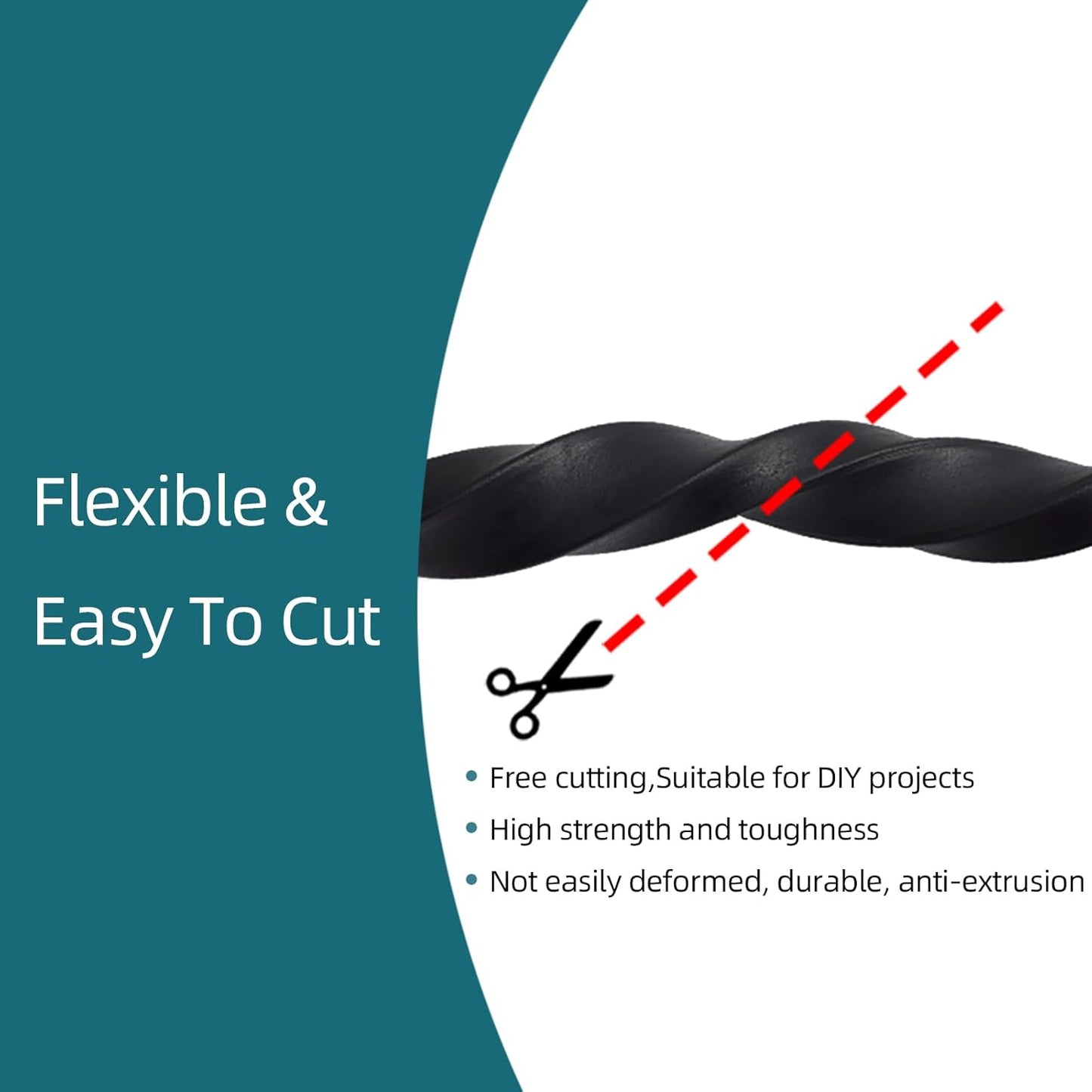 Solid Rectangle Rubber Seal with High Tack Self-Adhesive Tape, EPDM Foam Rubber Weather Stripping for Boat, Auto, RV, Marine, Garage Doors/Window Seal, Black(26Feet)