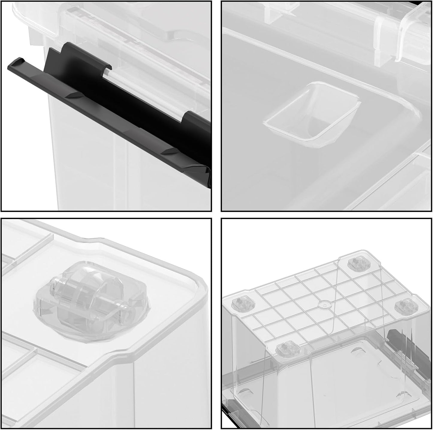 Zopnny 52 Quart Stackable Plastic Storage Bins with Latching Lids, Large Rolling Storage Containers, Pack of 4