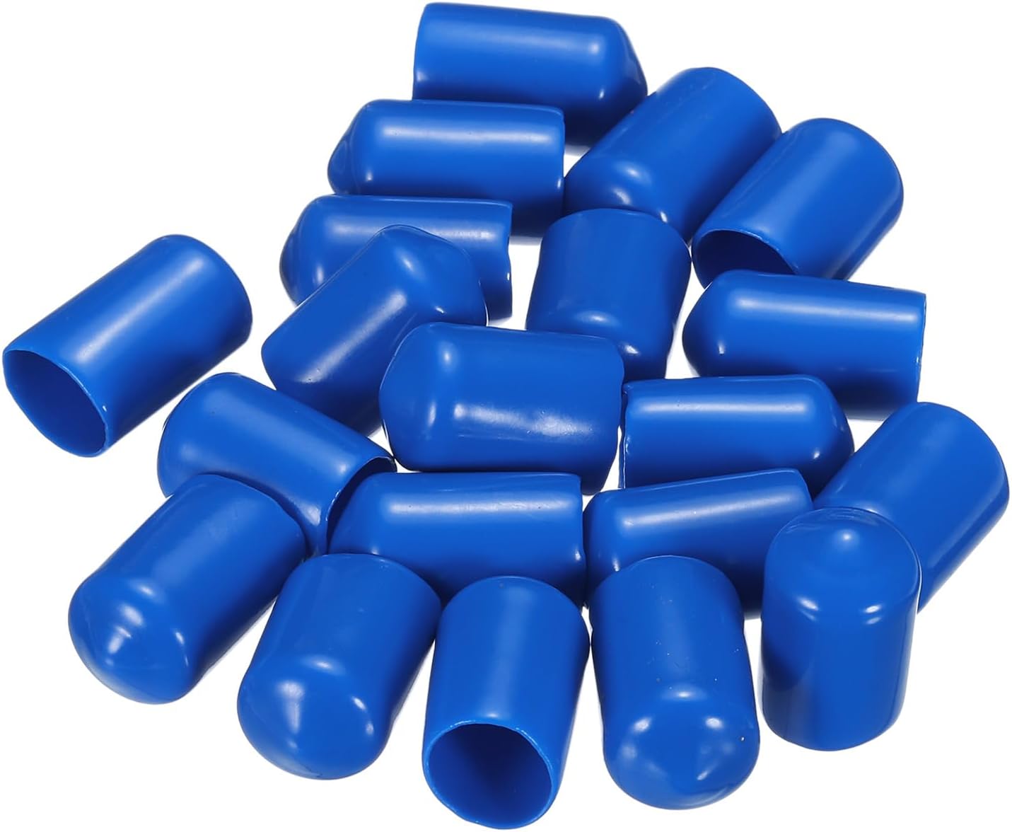 uxcell 20pcs Rubber End Caps 13mm ID Vinyl PVC Round Tube Bolt Cap Cover Screw Thread Protectors Blue