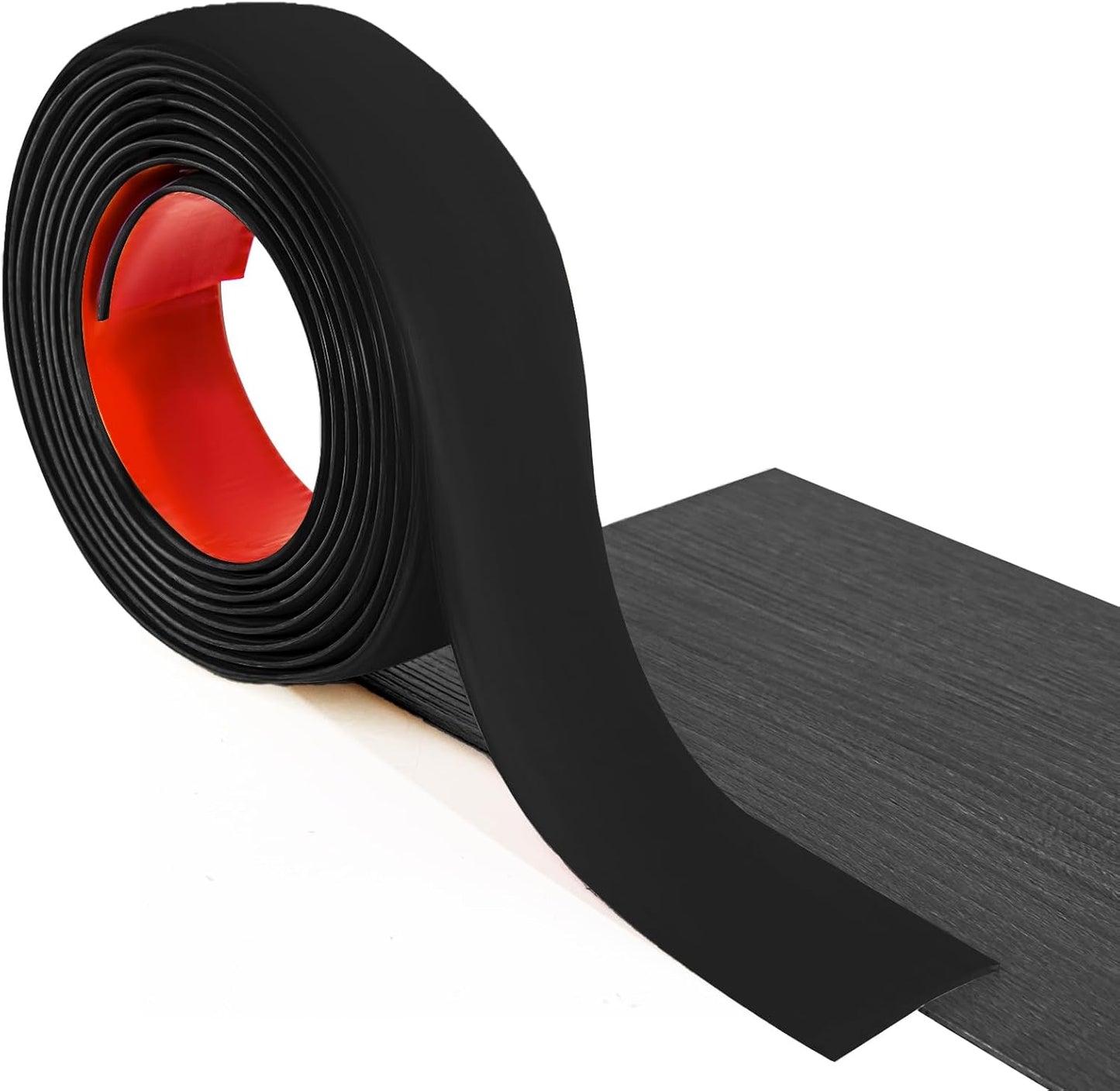 Art3d Self Adhesive Vinyl Floor Transition Strip, Laminate Strip Flat Divider for Joining Gaps, Carpet Threshold Transition, Tiles (4 FT, 1.57in, Black)