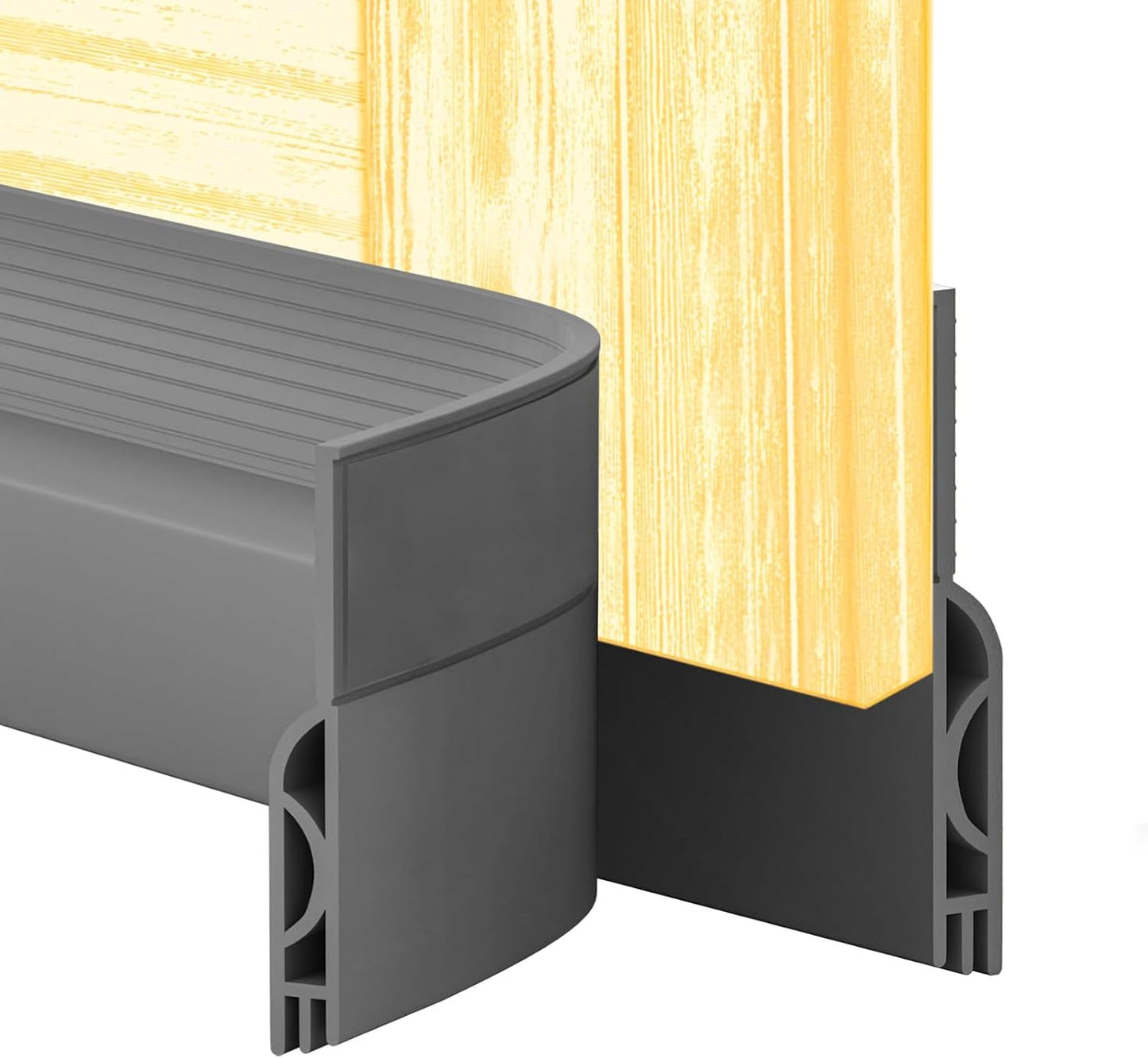 Door Draft Stopper,Door Sweep for Bottom of Doors,Weather Stripping Seal Draft Guard Blocker Noise Cold Air Insulation Soundproofing for Exterior Interior Home Improvement(Grey, 78")