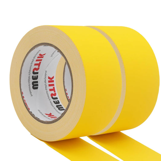 WELSTIK 2 Pack Gaffer Tape Yellow,2" X 33 Yards-10% Longer-Heavy Duty Gaffer Floor Tape Matte Finish for Film Schools, Box-Sealing,Non-Reflective Easy to rip
