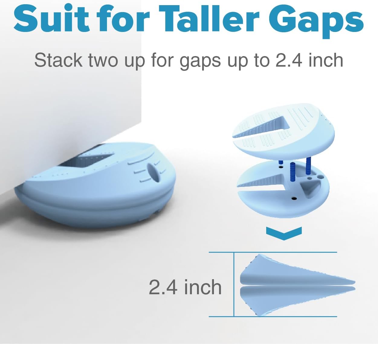 Door Pinch Guard and Stopper, Durable Silicone Finger Pinch Guard, Prevents Injuries, Slamming Doors, Kids Safety, 2 Packs Blue Upgraded