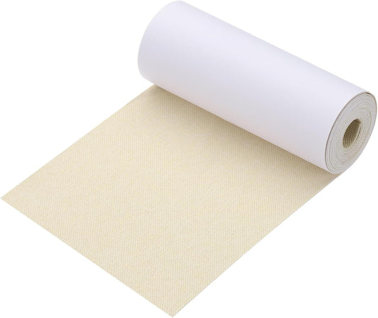 PATIKIL 70x4.4 Inch Linen Repair Tape, Repair Fabric Patch Self Adhesive Couch Patch Line Repair Patch for Furniture Sofa Car Seats Office Chairs, Apricot White