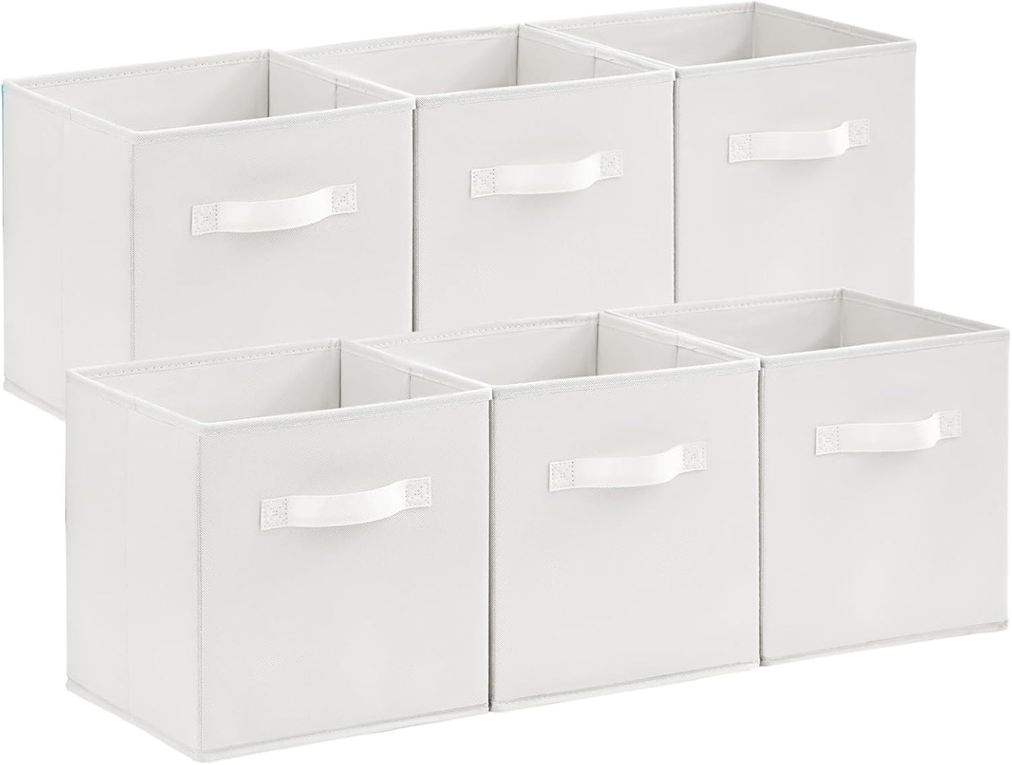 Lifewit Collapsible Fabric Storage Cubes Bins Set 11 Inch, Foldable Cubby Organizers Boxes, 6 Pack Organizing Baskets for Shelf, Closet, Utility Room, Storage Room, 18L White
