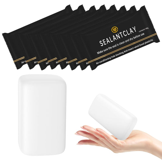 Quick Mending Mud & Waterproof White Sealant Putty (Pack of 8) - Ideal for Sealing: Air Conditioning Gaps, Wall Holes, and Drain Pipe Connections，Duct Seal Repair Sealing Clay.