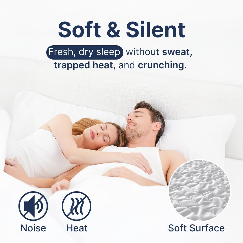 PAULATO BY GA.I.CO Full Waterproof Mattress Protector – Mattress Cover for Full Size Bed – Breathable Noiseless Hypoallergenic Machine Washable – Water Proof Protector with Deep Elastic Skirt