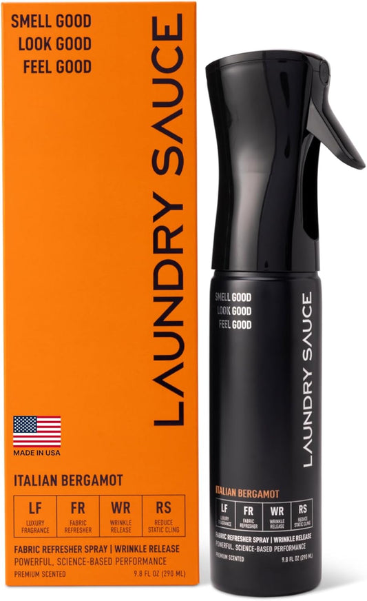 Laundry Sauce Fabric Refresher Spray Italian Bergamot, Odor-Fighting Fabric Refresher, Fragrance and Laundry Scent, 9.8 fl oz