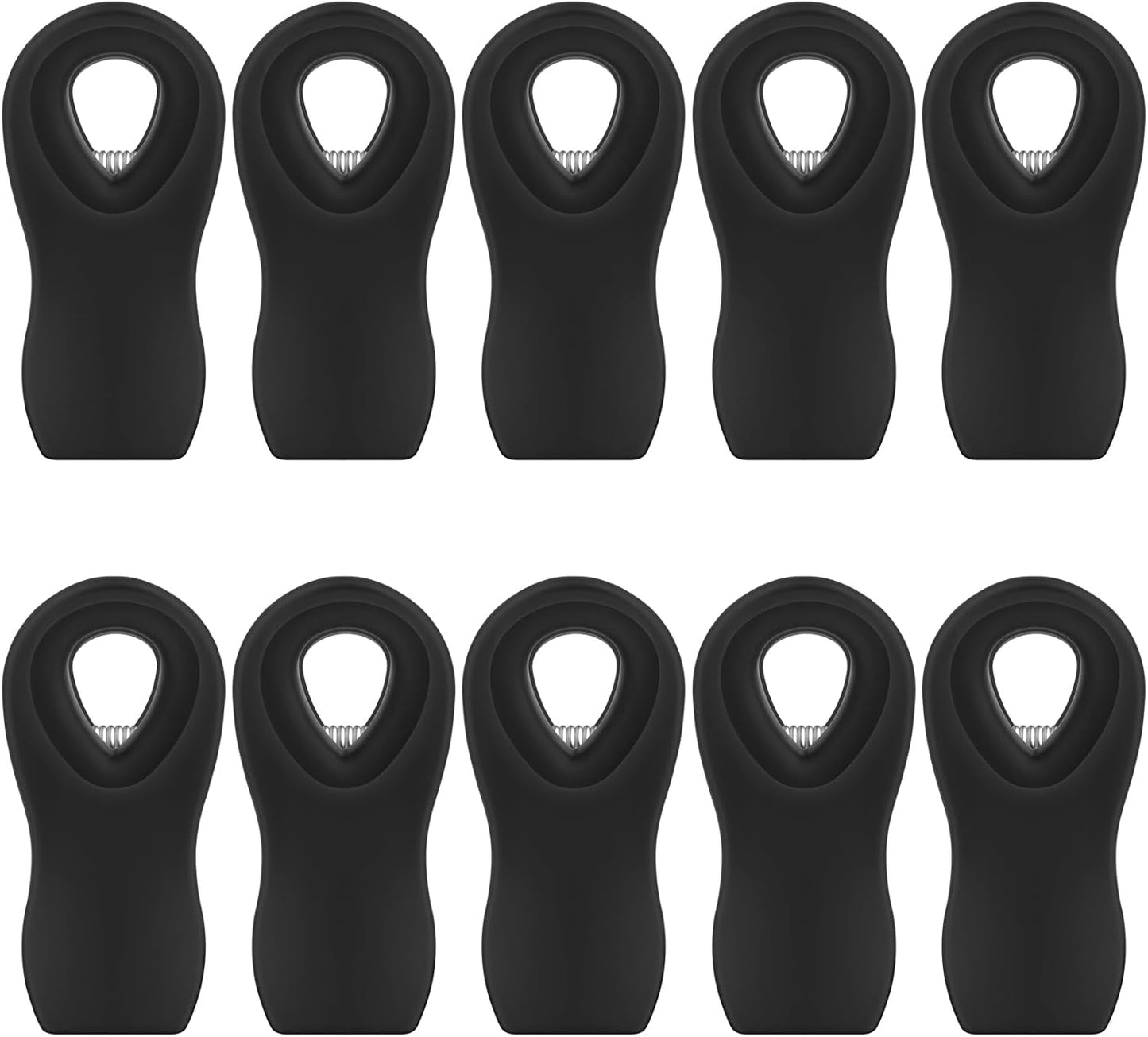 Magnetic Chip Clips, 10 Pack Plastic Bag Clips with Magnet, Black Snack Clips for Food Storage and Refrigerator