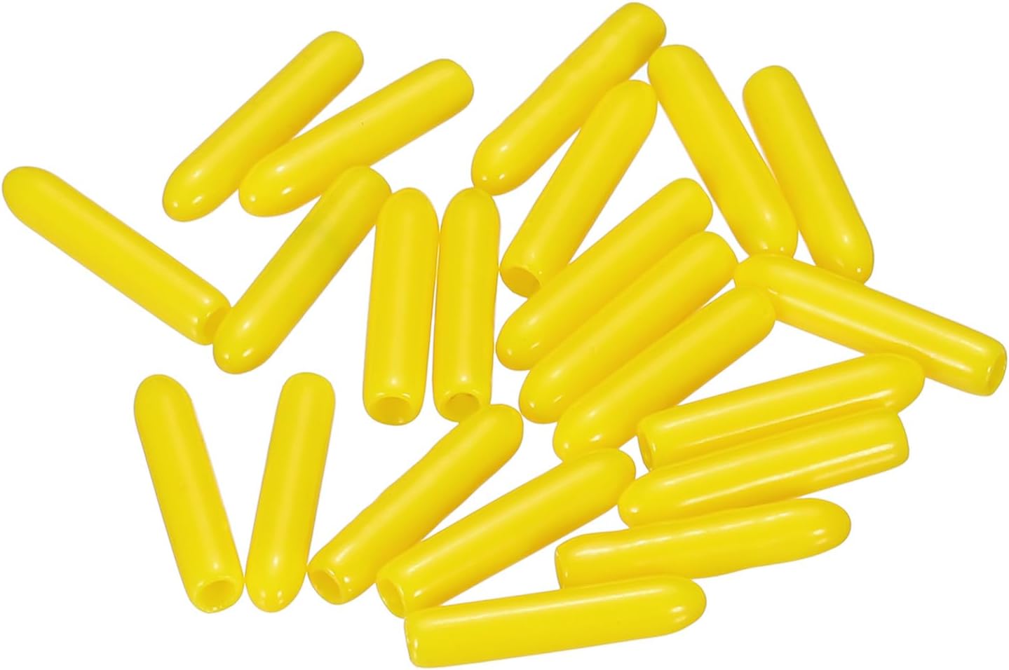 uxcell 20pcs Rubber End Caps 2mm ID Vinyl PVC Round Tube Bolt Cap Cover Screw Thread Protectors Yellow