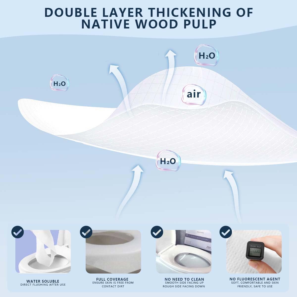 4 Pack (1000 Pieces) Disposable Toilet Seat Covers Flushable Paper Toilet Seat Cover for Bathroom, Hotels, Travel, Kids or Adults