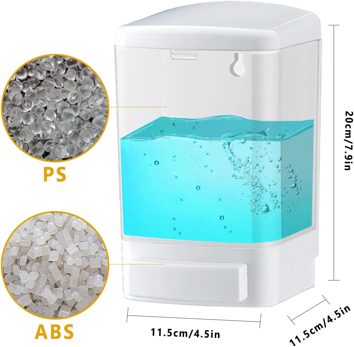 Manual Soap Dispenser Bathroom Kitchen Wall Mounted Commercial Soap Dispenser for Liquid Containers Shampoo Gel Chamber Plastic - (33.8 oz) 1000ml