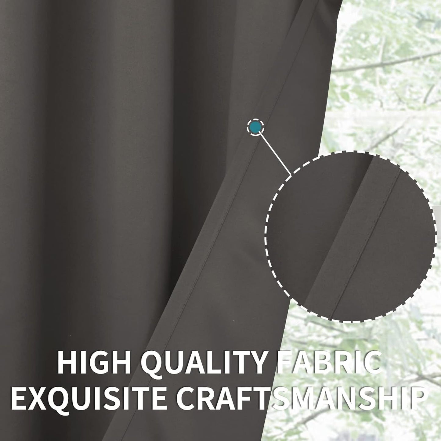 BGment Rod Pocket Blackout Curtains for Bedroom 84 Inches Length - Thermal Insulated Room Darkening Curtain for Living Room, 42 x 84 Inch, 2 Panels, Grey