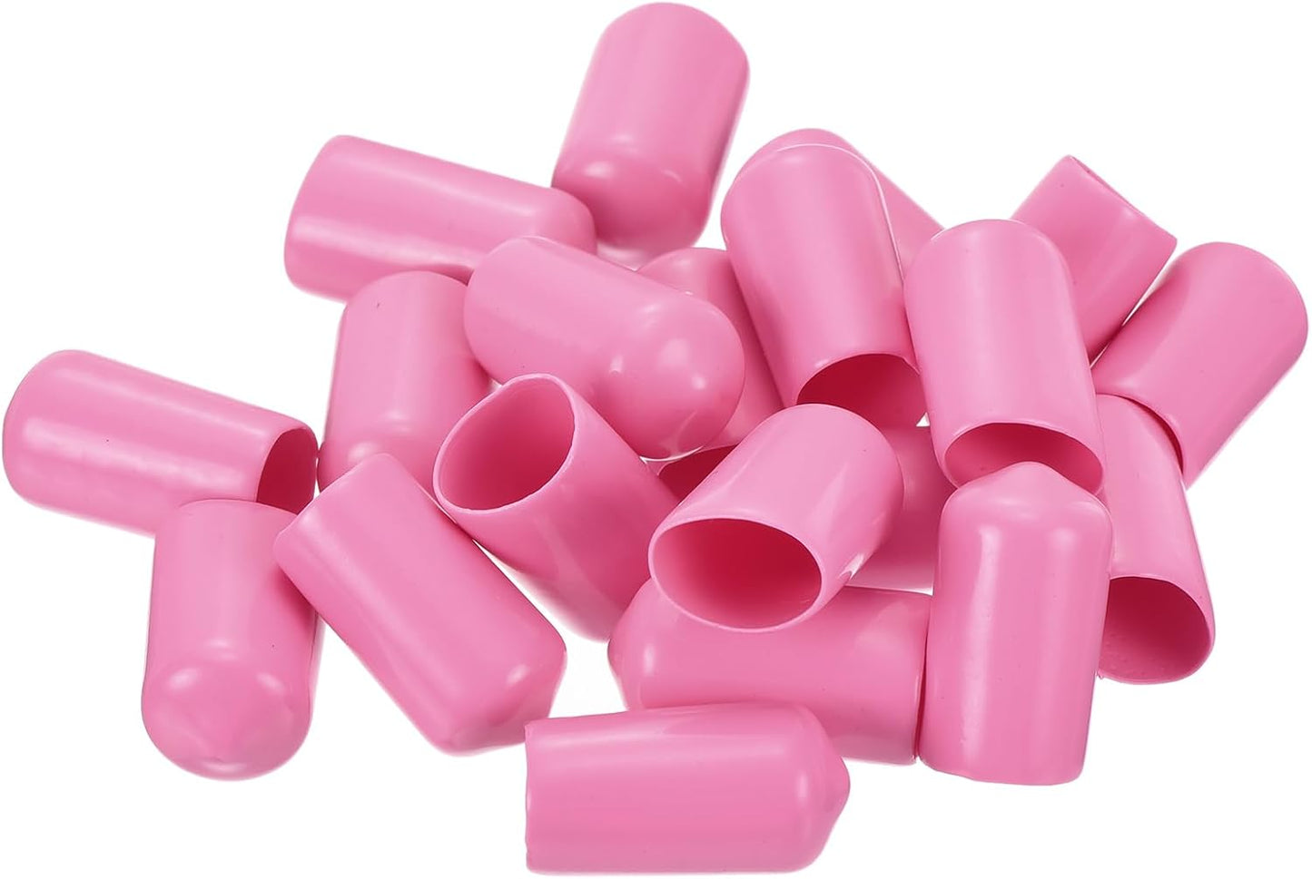 uxcell 20pcs Rubber End Caps 11mm ID Vinyl PVC Round Tube Bolt Cap Cover Screw Thread Protectors Pink