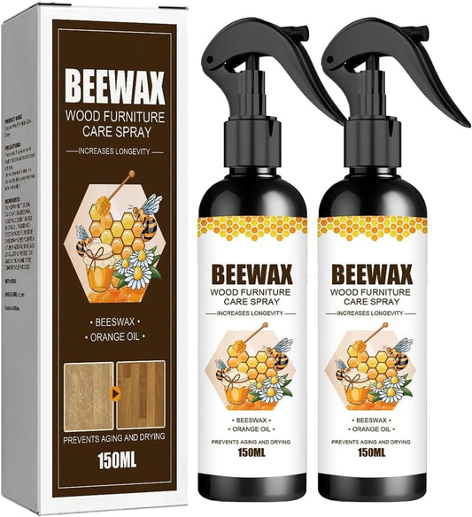 MOODTALK Beeswax Spray Furniture Polish, Wood Cleaner, Wood Floor Polish - For Living Room, Kitchen and Wooden Furniture Floors (Pack of 2) (150 ml)