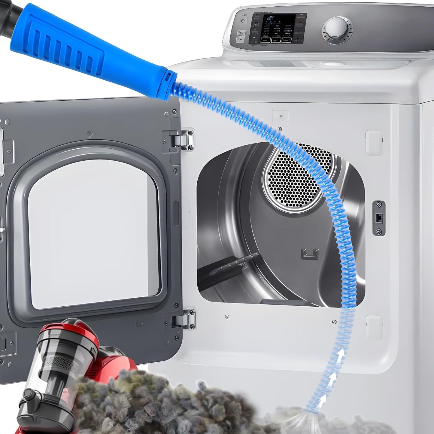 Dryer Cleaner Vent Brush - 70cm or 75cm Long Flexible Dryer Vent Cleaner & Refrigerator Condenser Coil Brush Long Flexible Refrigerator Coil Cleaning Brush (Hose)