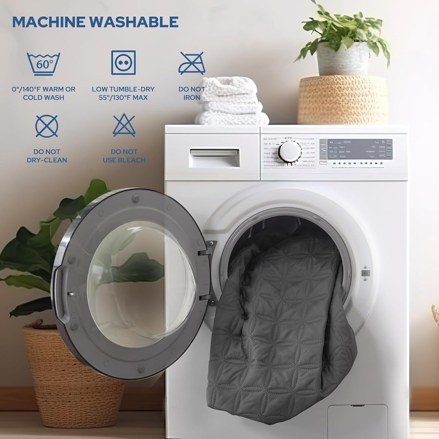 BEDLORE Waterproof Mattress Protector, Noiseless Twin XL Size Mattress Pad with Deep Pocket Fitted Up to 6"-15", Soft Breathable Dirt-Proof Mattress Cover for College Dorm (Gray)