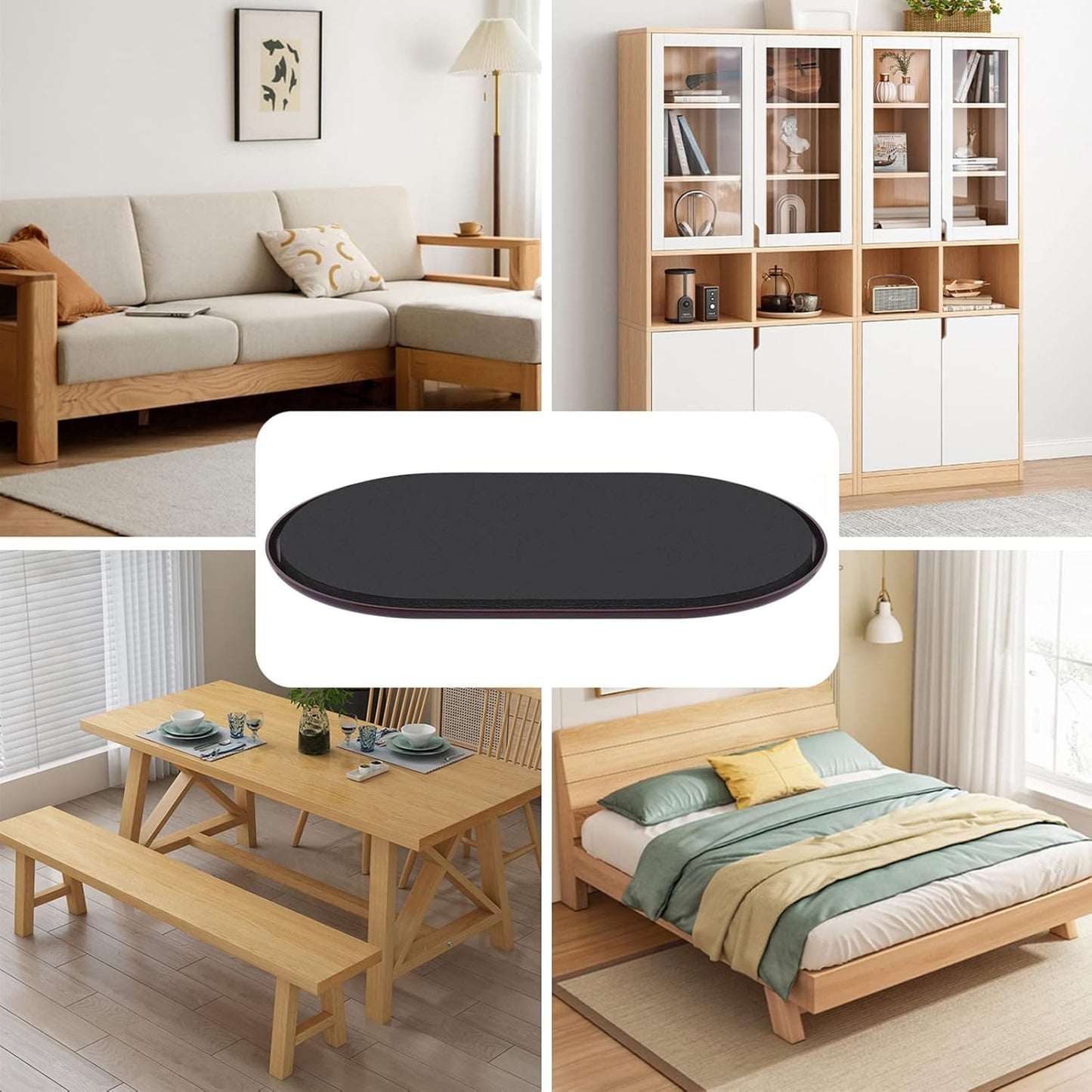 Reusable Large Furniture Sliders for Carpet, Furniture Movers Sliders, Carpet Movers Oval Heavy Duty Sofa Bed Table Desk Movers for Carpet –Quickly and Easily Move Any Item, Brown (8 Pack)