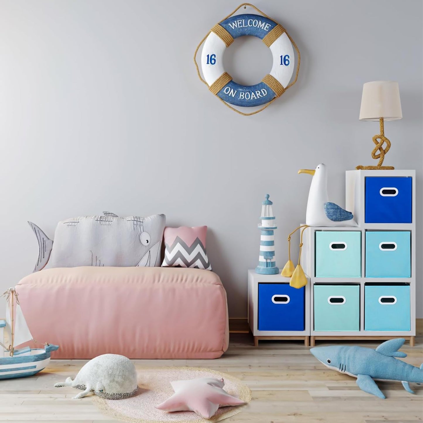 Stero Fabric Storage Cubes Bins, 11 inch Fun Colored Foldable Storage Baskets with Dual Plastic Handle for Home, Kids Room, Closet and Toys Organization, Multi Colored, Set of 6