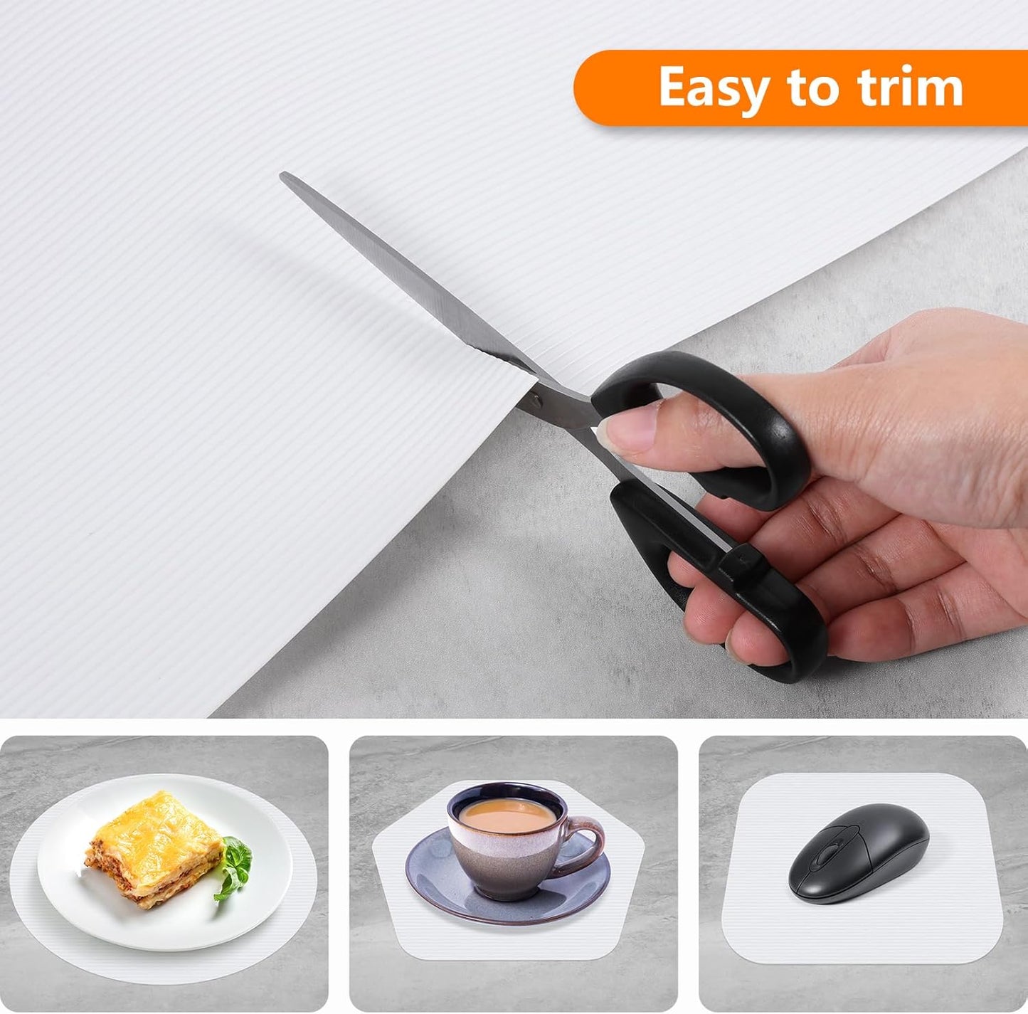 Shelf Liners for Kitchen Cabinets Drawer Liner Non Adhesive Cupboard Mat EVA Material Waterproof Refrigerator Mats Washable Fridge Liner for Cupboard and Desks Liner White 23.6 x 236.2 Inches