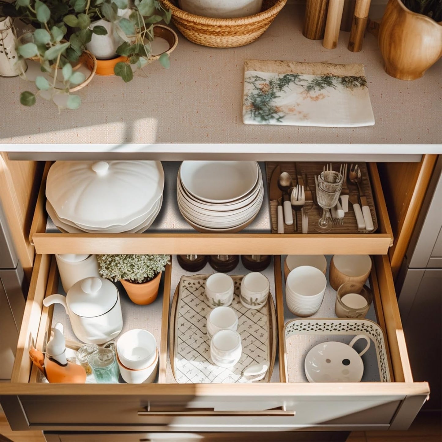 20 x 72 Inch Cupboard Liner Shelving Paper for Cabinets and Drawers Pantry Shelf Liners