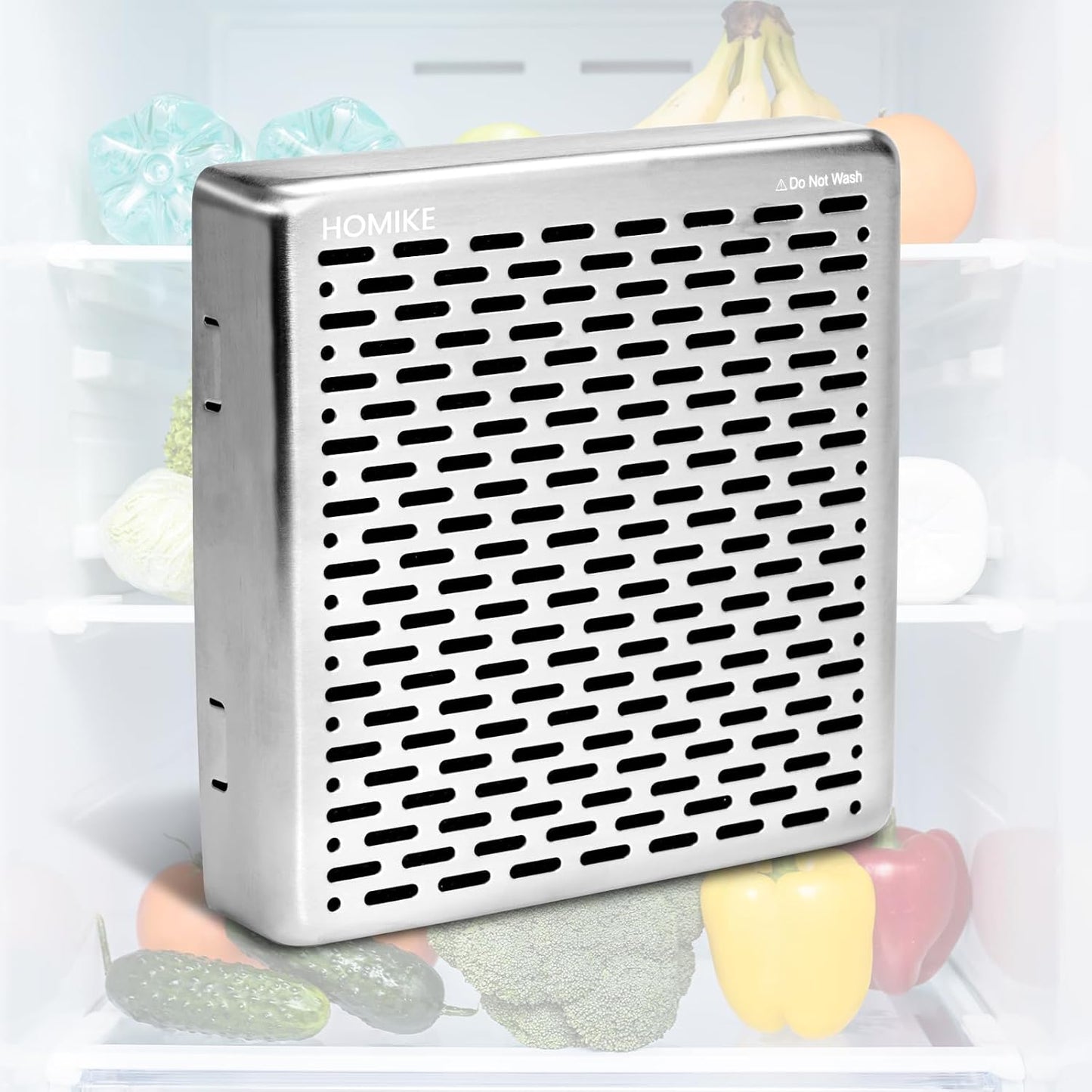 Refrigerator Deodorizer,10 Years Long Fridge Odor Eliminator,Car Air Freshener,Closet Odor Absorber,Outperforms Baking Soda and Bamboo Air Purifying Bags，Stainless Steel