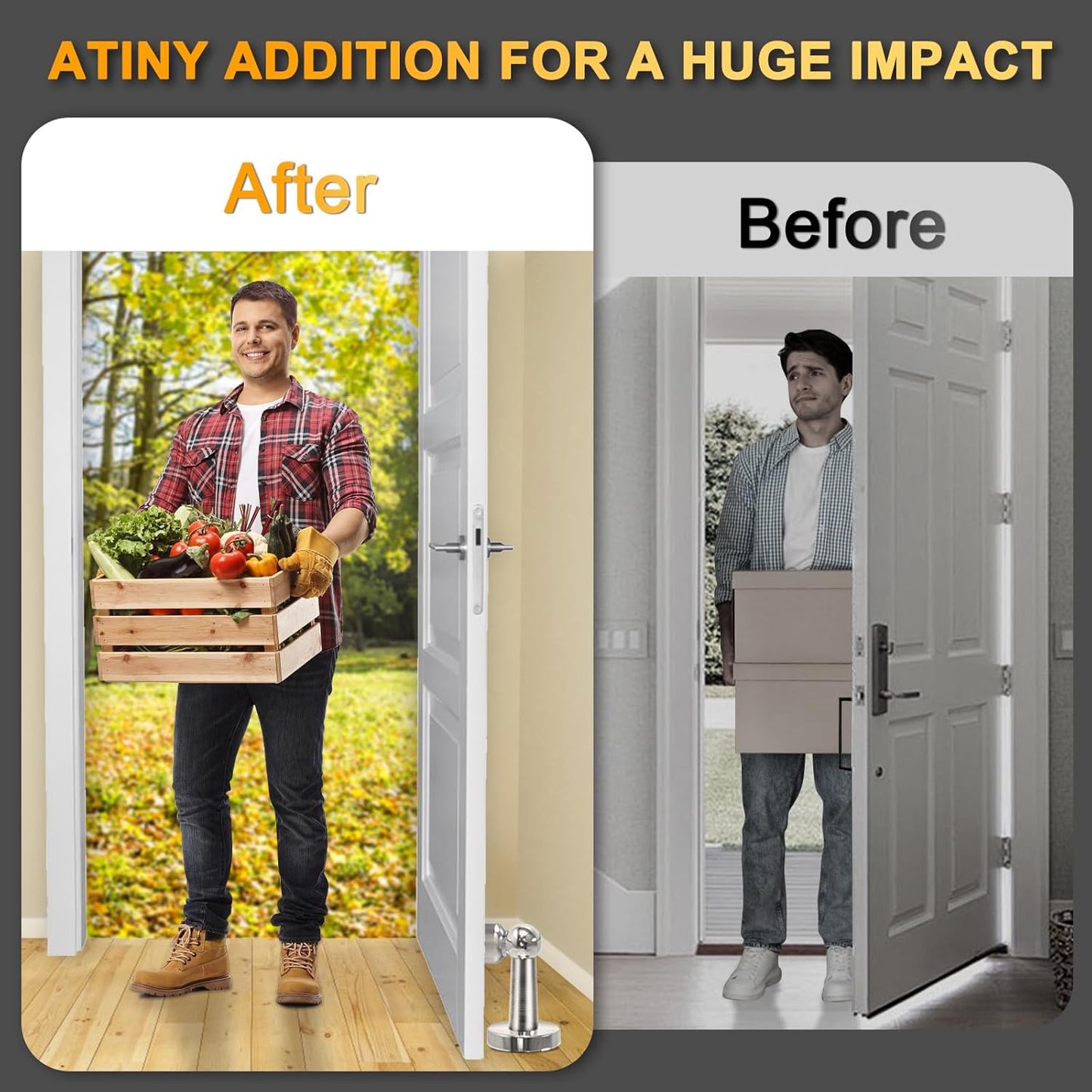 6 Pack Door Stopper Magnetic, COCIVIVRE Magnet Door Stop Stainless Steel for Wall and Floor Mounting, with Screws Drilling Mounting, Heavy Duty for Various Door Types to Hold Your Door Open