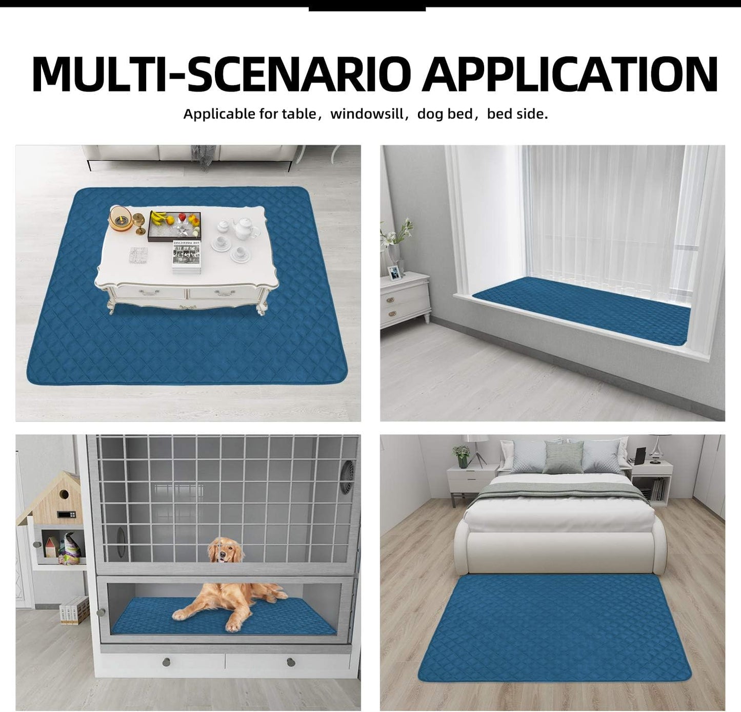 Easy-Going Sectional Couch Covers for Dogs L Shape Sofa Cover Reversible Sofa Slipcover Chaise Lounge Cover Furniture Protector Cover for Pets Dog Cat (42 x 68 inches, Peacock Blue/Peacock Blue)