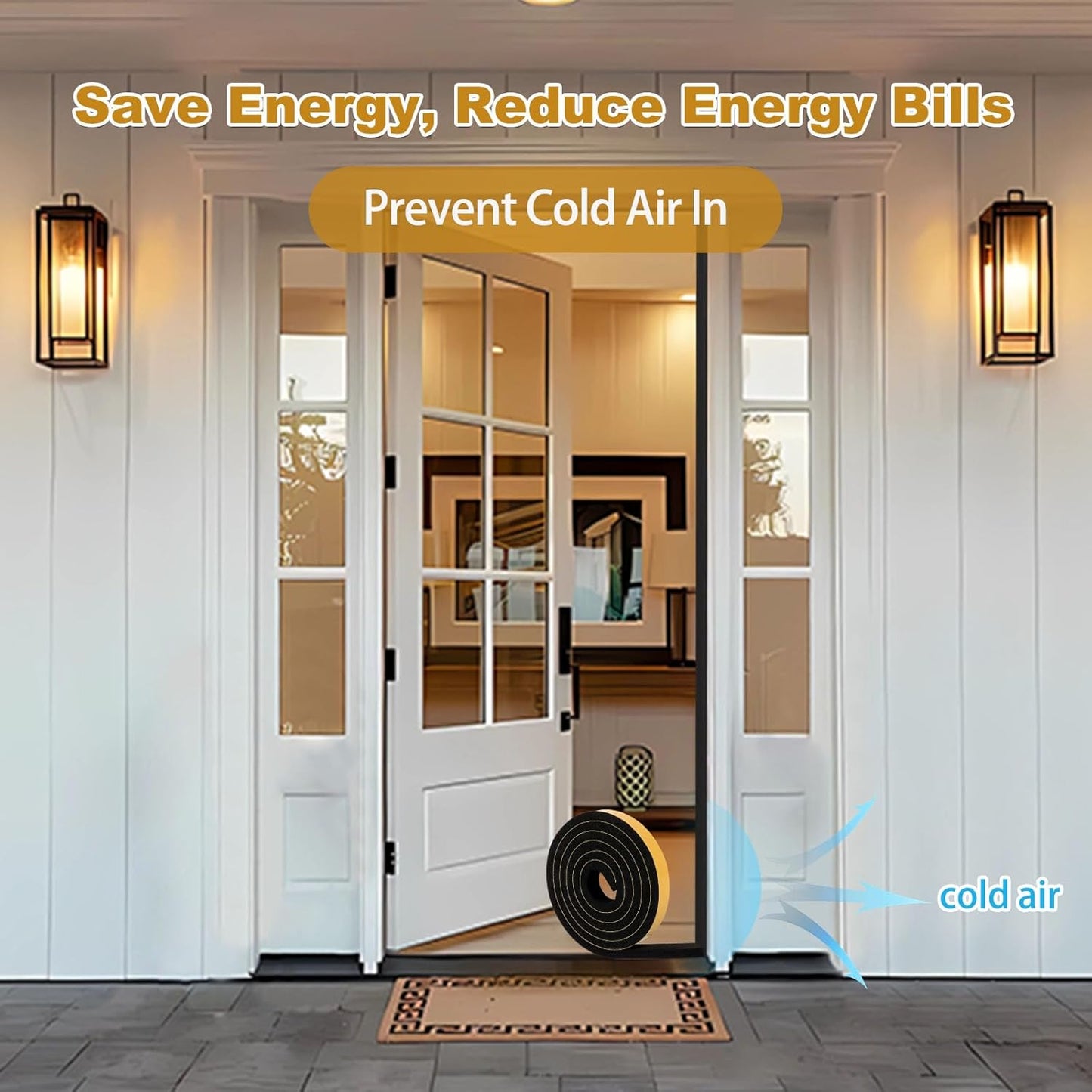 Weather Stripping Soundproof 1/2 in x 1/16 in, High Density Door Seal Strip, Weatherstrip Closed Cell Foam Insulation Tape for Window Storm Door, 1 Roll 33Ft