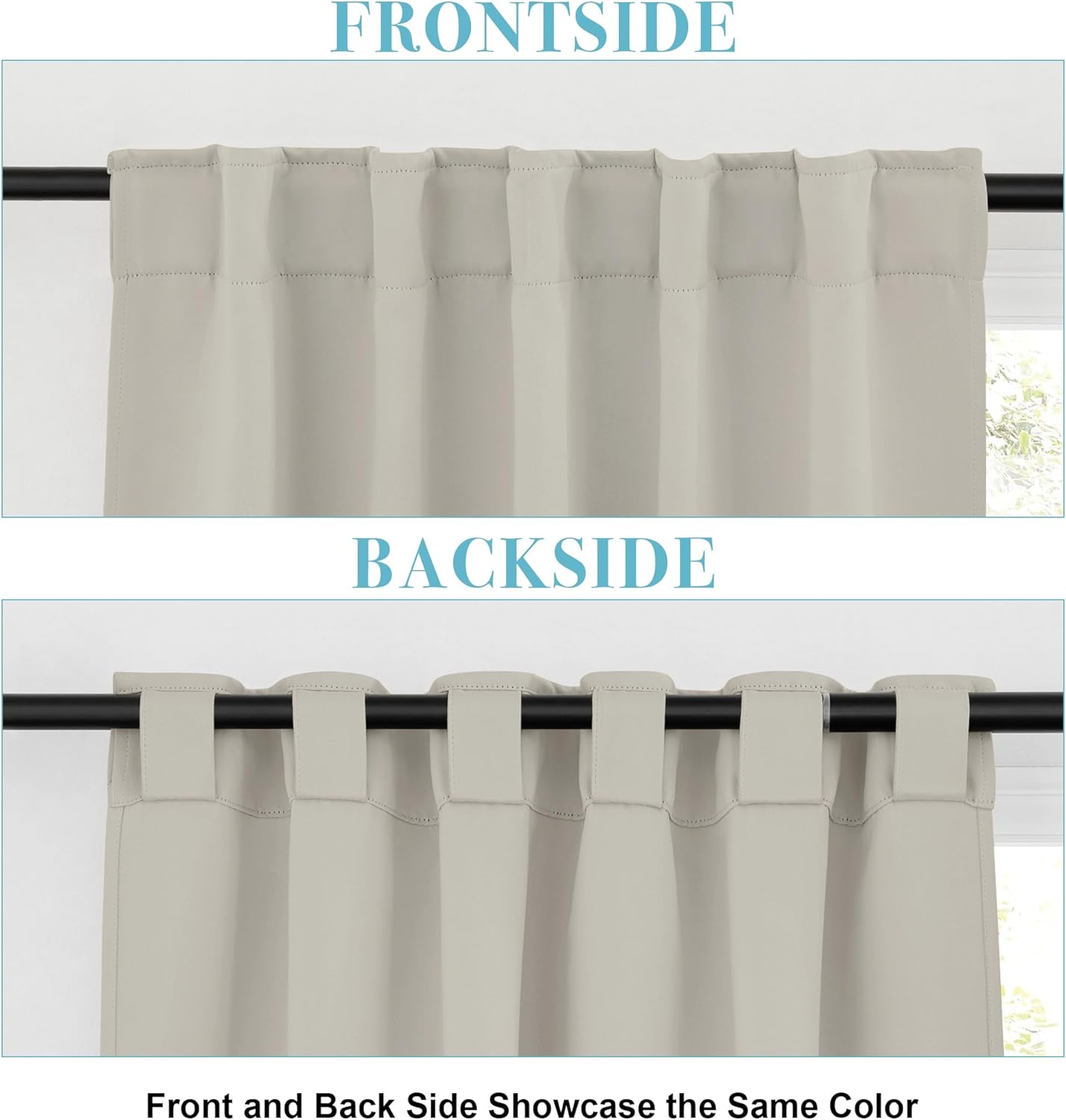 RYB HOME Blackout Curtains for Kitchen, Privacy Thermal Insulating Small Winow Curtain Shades for Classroom Bathroom Nursery Bedroom Cafe, W 42 x L 30, Natural, 2 Panels