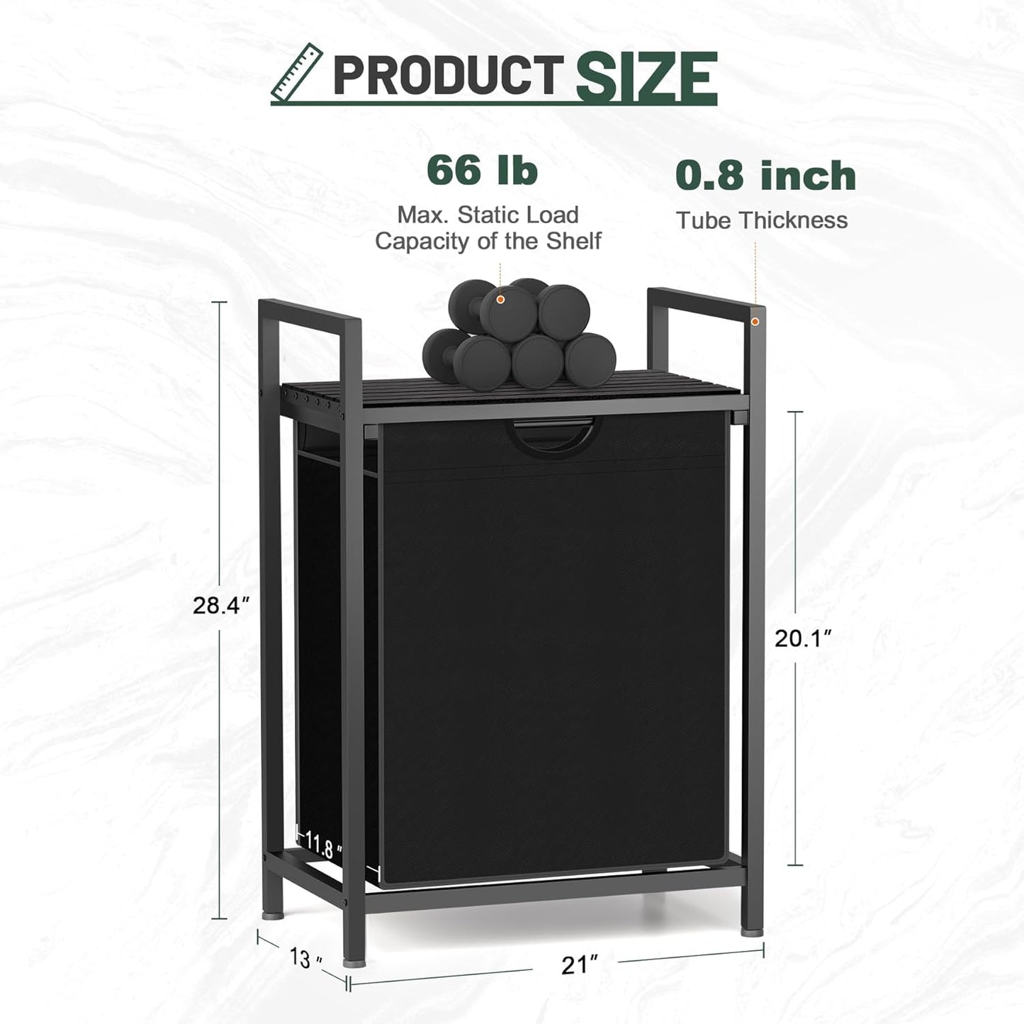 Laundry Sorter with Removable Bag, 16 Gallons Laundry Hamper with Adjustable Feet, Laundry Basket for Laundry Room, Bathroom and Bedroom(Charcoal Black)