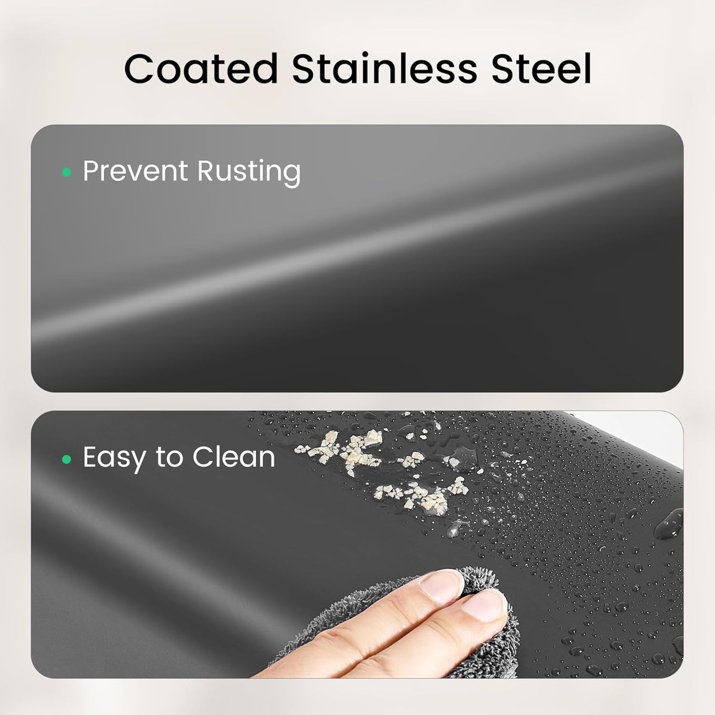 Cesun Small Bathroom Trash Can, 2.1 Gallons, Open-Top, Gray Metal, Stainless Steel, Modern, Ideal for Bathroom, Bedroom, Home Office,Toilet, Rv,Near Desk, Under Sink