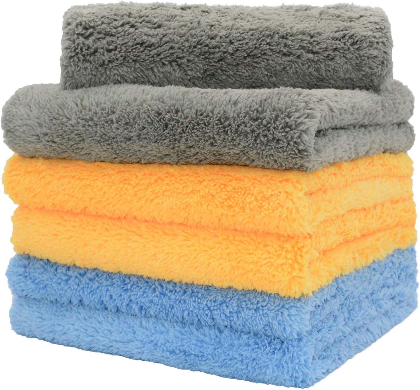 CARCAREZ Microfiber Towels for Cars, Car Drying Wash Detailing Towel with Plush Edgeless Microfiber Cloth (Multi)