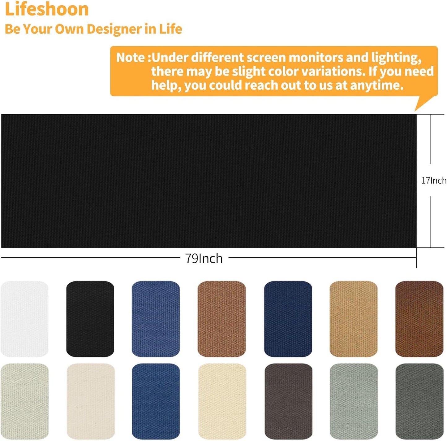 Fabric Repair Patches, 17X79 Inch Canvas Self-Adhesive Fabric Patches Tape Durable, DIY Large Canvas Repair for Sofa, Couches, Furniture, Chair, Clothing （17X79 Inch, Dark Grey）