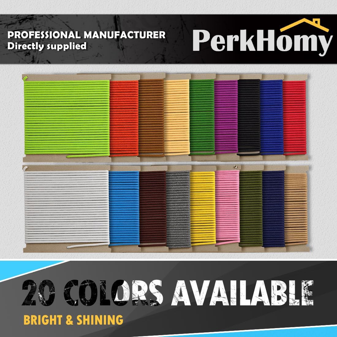 PerkHomy Cotton Rope 3/16" (5mm) 50 ft Multi Purpose Utility Diamond Braided Cord, Natural Cotton for Clothes Line Camping Crafting Flag Pole, Grey