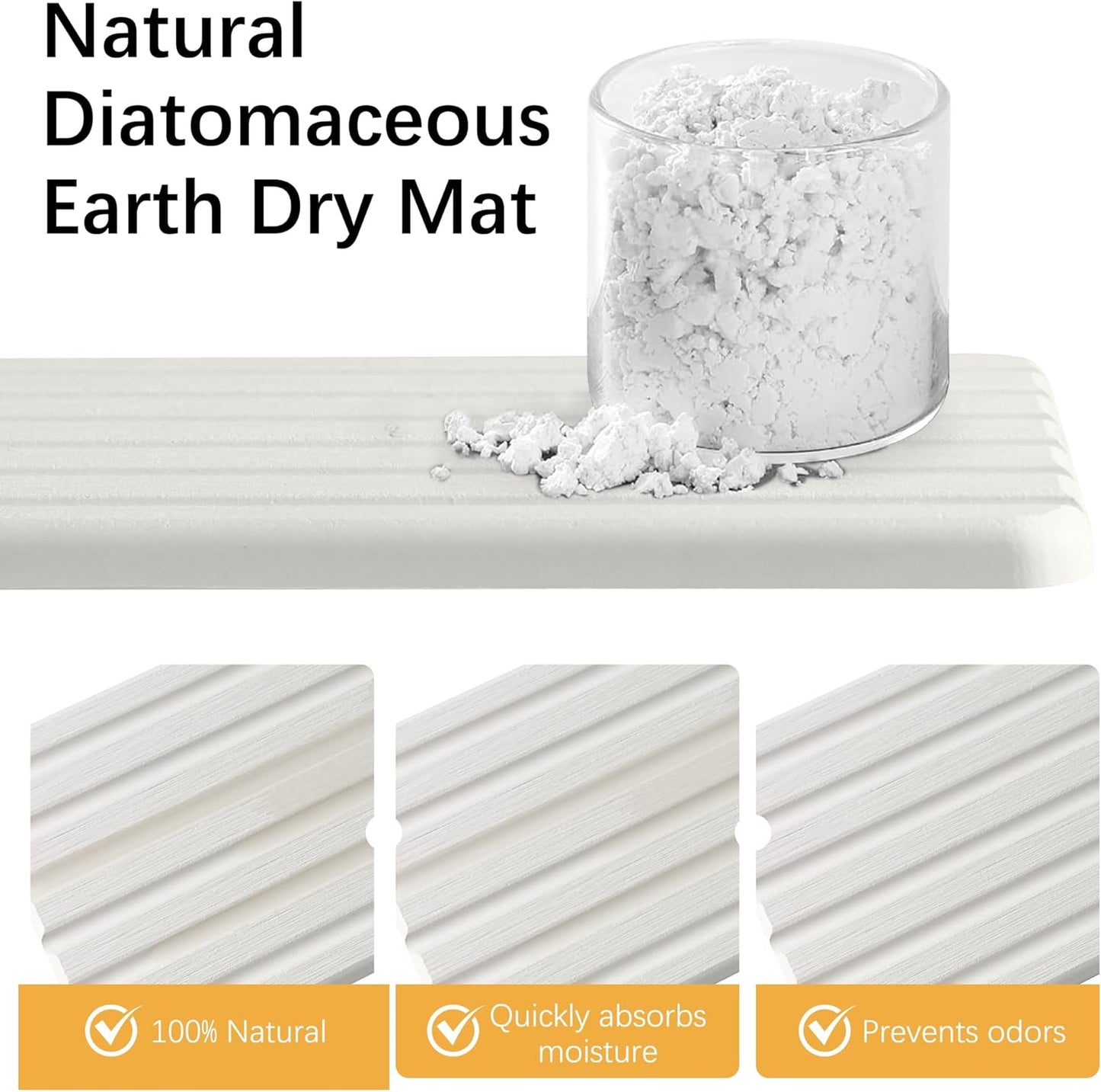 Bathroom Counter Organizer,Perfume Tray,Stone Drying Mat for Kitchen Counter,9.7" x 4.2"x 3.2", Ideal for Bathroom Organizers and Storage, Vanity, Skincare, Present, and More,1PCS White