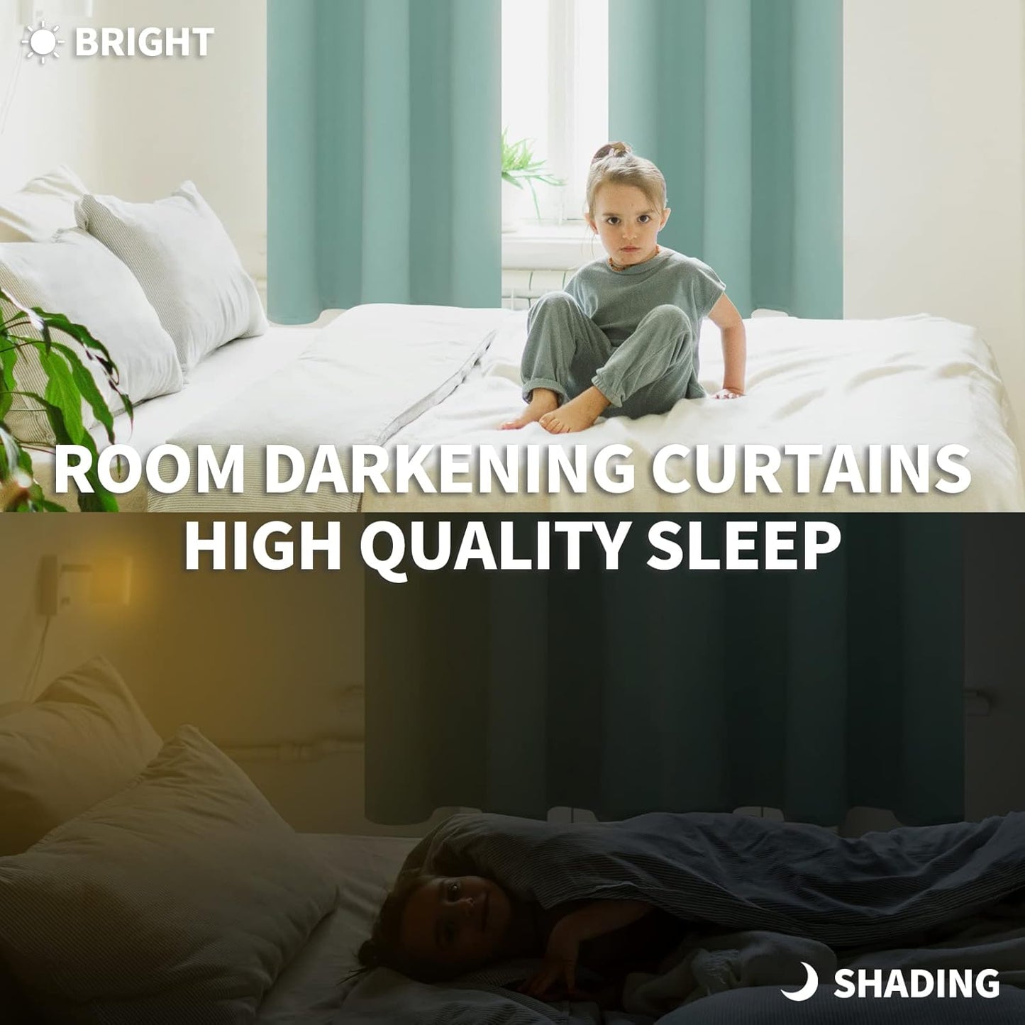 BGment Sage Green Blackout Curtains 72 Inches Long for Living Room - Rod Pocket Thermal Insulated Room Darkening Drapes for Bedroom Dining Spring Decor Privacy, 52 x 72 Inch, 2 Panels