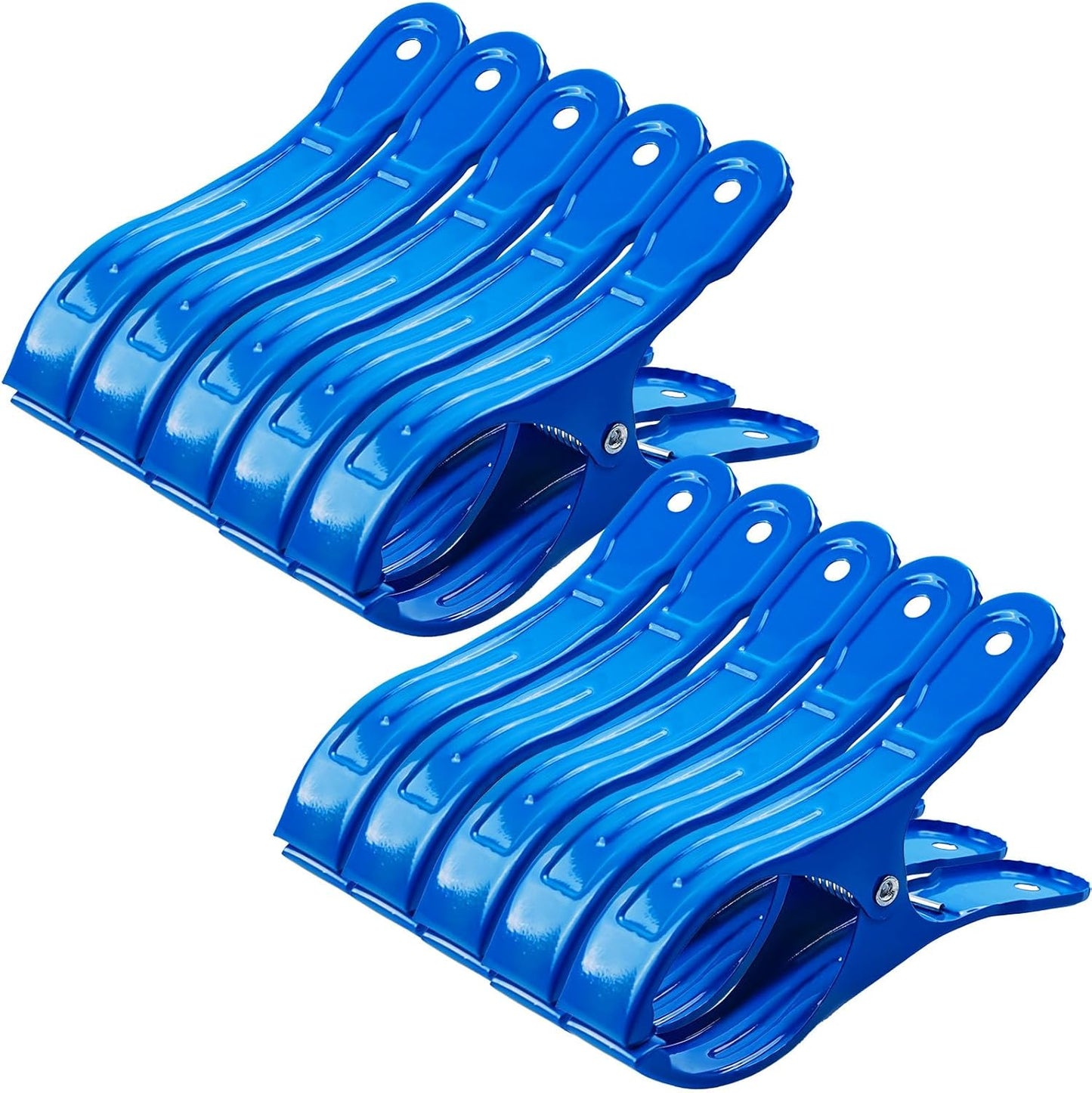 10 Pack Metal Beach Towel Clips, Large Pool Cover Beach Chair Clips for Towel Cruise, Windproof Heavy Duty Clamps Holders Clothespins for Lounge Chairs Pool Covers Clips (Blue)
