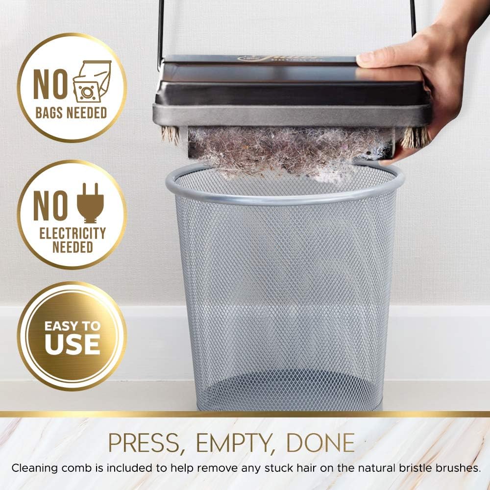 Fuller Brush 17034 Electrostatic Carpet & Floor Sweeper - 9" Cleaning Path - Lightweight - Ideal for Crumby Messes - Works On Carpets & Hard Floor Surfaces - Mettalic Silver