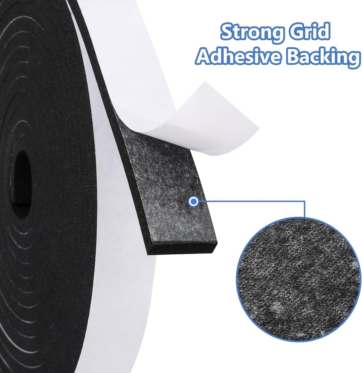 Weather Stripping Door Seal Strip- 1/4 Inch X 1/8 Inch X 26Feet, Strong Adhesive, Lightproof, Soundproof, Weatherproof Foam Tape Insulation for Sliding Door, Front Door Frame, Windows- Black